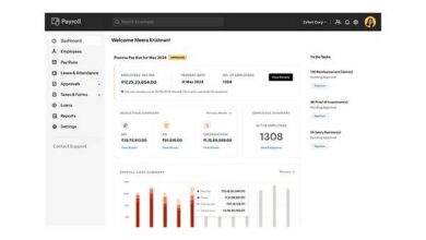 A screenshot of a modern payroll software UK dashboard, showing employee data, tax calculations, and compliance alerts.